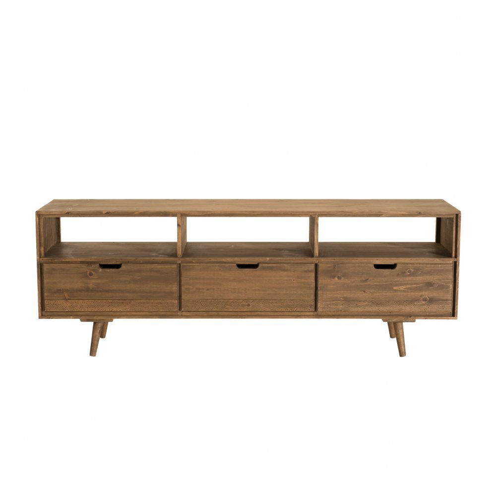 Meuble TV scandinave  3 Tiroirs ANDY En Bois sapin